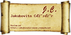 Jakubovits Cézár névjegykártya